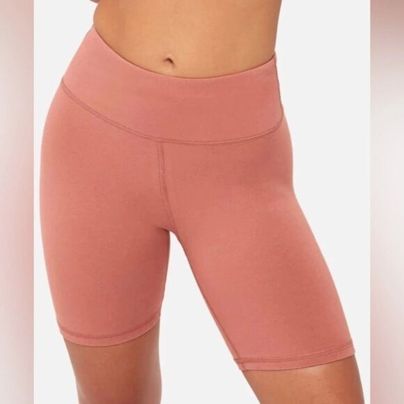 MATE THE LABEL WOMEN'S ORGANIC COTTON BIKER SHORTS NWT ROSE PINK - Picture 1 of 3